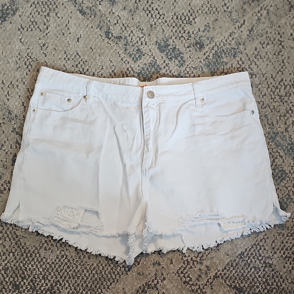Hot Kiss White Distressed Denim Cutoff Shorts